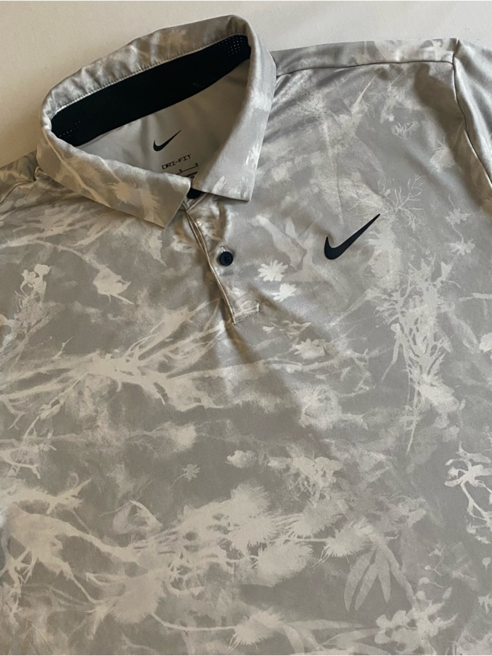Nike Golf Dri-Fit Floral Polo Mens L Performance Shirt